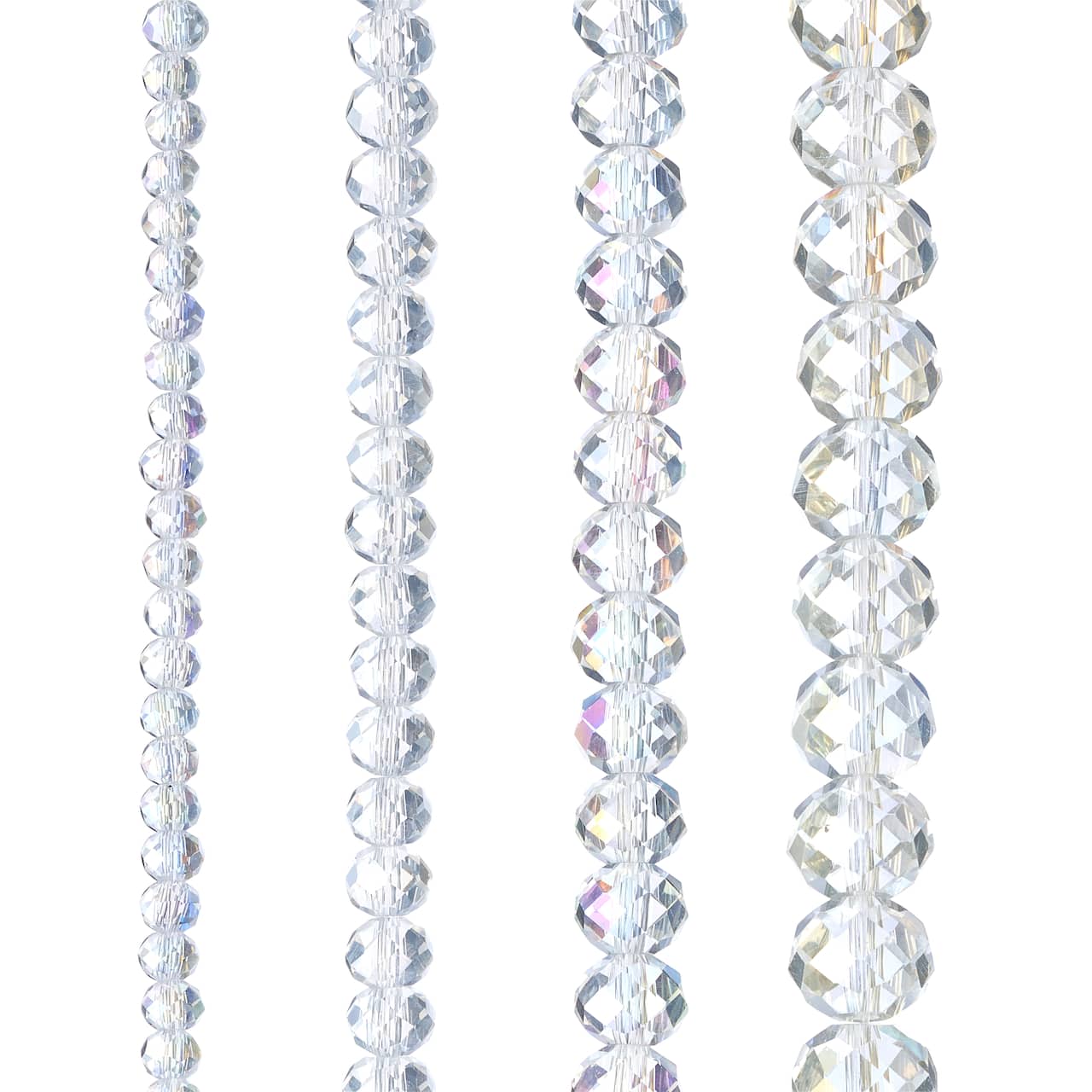 Clear Faceted Glass Rondel Beads by Bead Landing™